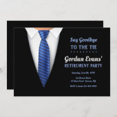 ネクタイ退職パーティの招待状に別れを告げる 招待状 (正面/裏面)