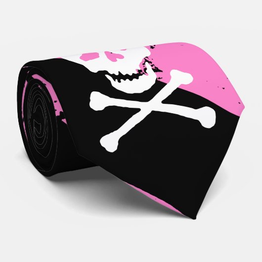 ネクタイEMOひび割れたスカルと骨 ネクタイ (ロール)