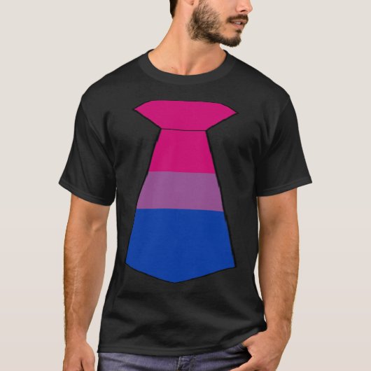 ネクタイTuxedoバイセクシャルプライド国旗の色 Tシャツ (正面)