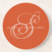 ネクタリン結婚モノグラムのアニバーサリーコースター コースター (正面)
