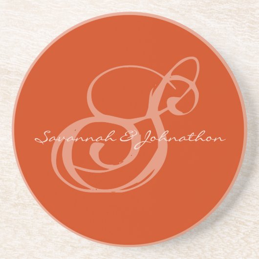 ネクタリン結婚モノグラムのアニバーサリーコースター コースター (正面)