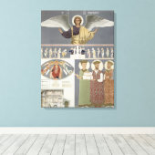 ネクルシ正教会の近くのフレスコ画 キャンバスプリント (インサイチュ (ウッドフロア))