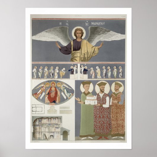 ネクルシ正教会の近くのフレスコ画 ポスター (正面)