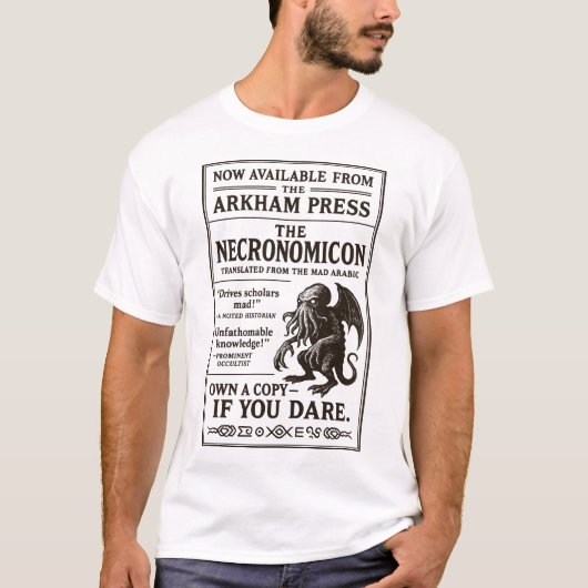 ネクロノミコン – Arkham Pressより提供開始 Tシャツ (正面)