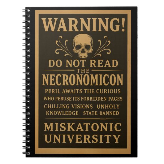 ネクロノミコン – Miskatonicによって禁止された予防措置 ノートブック (正面)