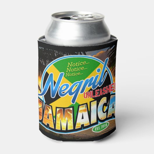ネグリが解放されたジャマイカの黒いロゴは居心地が良い 缶クーラー (缶正面)