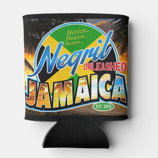 ネグリが解放されたジャマイカの黒いロゴは居心地が良い 缶クーラー (裏面)