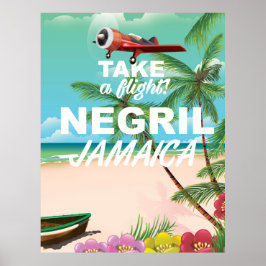 ネグリルビーチジャマイカヴィンテージ旅行ポスター ポスター