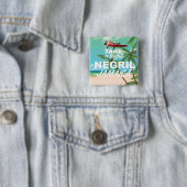 ネグリルビーチジャマイカヴィンテージ旅行ポスター 缶バッジ (インサイチュ)