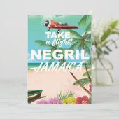 ネグリルビーチ ジャマイカ ヴィンテージ 旅行 ポスター (スタンド正面)