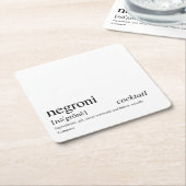 ネグロニブラモダンックタイポグラフィ紙コースター スクエアペーパーコースター (アングル)