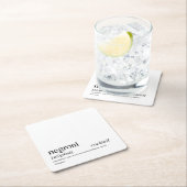 ネグロニモダン引用文ブラックタイポグラフィ スクエアペーパーコースター (インサイチュ)