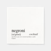 ネグロニモダン引用文ブラックタイポグラフィ スタンダードカクテルナプキン (正面)