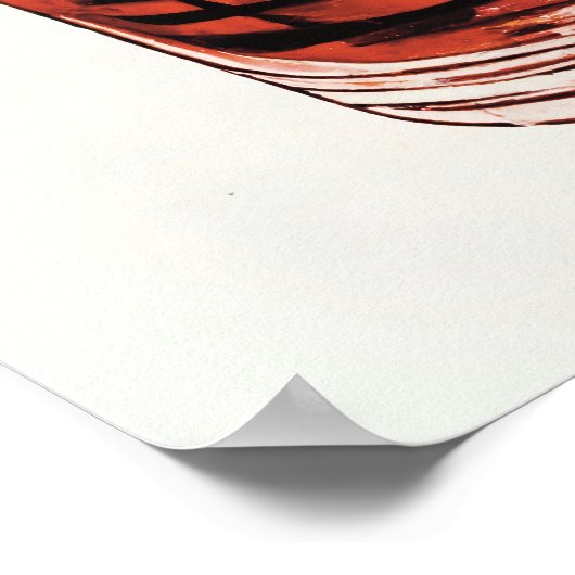 ネグローニレトロアートビッググラスカクテル ポスター (角)