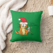ネコおもしろいクリスマス漫画かわいいネズミ クッション (ブランケット)