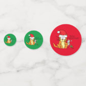 ネコおもしろいクリスマス漫画かわいいネズミ コンフェッティ (裏面)