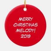 ネコおもしろいクリスマス漫画かわいいネズミ セラミックオーナメント (裏面)