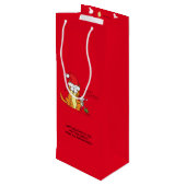 ネコおもしろいクリスマス漫画かわいいネズミ ワインギフトバッグ (裏面アングル)