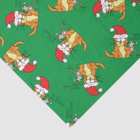 ネコおもしろいクリスマス漫画かわいいネズミ 薄葉紙 (詳細)