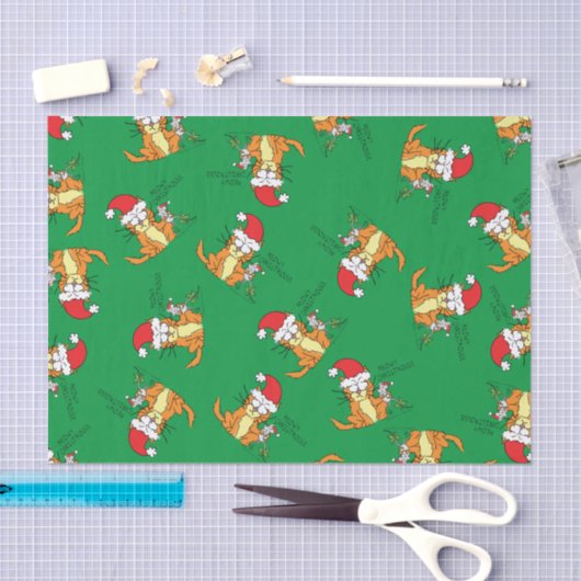 ネコおもしろいクリスマス漫画かわいいネズミ 薄葉紙 (クラフト)