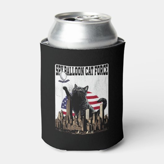 ネコおもしろいスパイ気球 缶クーラー (缶正面)