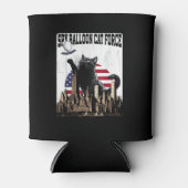 ネコおもしろいスパイ気球 缶クーラー (正面)