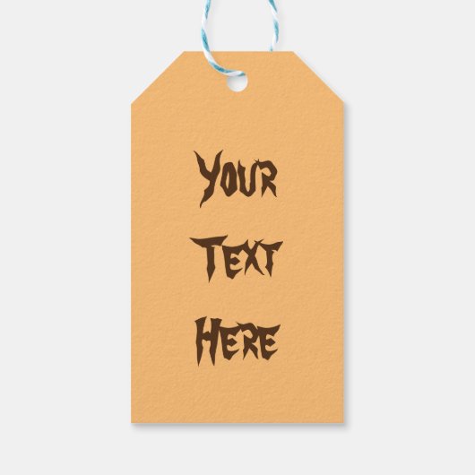 ネコおもしろいハロウィーンキャラクターカボチャをかむ ギフトタグ (裏面)