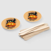 ネコおもしろいハロウィーンキャラクターカボチャをかむ ハンドファン (組立なし)