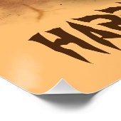 ネコおもしろいハロウィーンキャラクターカボチャをかむ ポスター (コーナー)