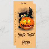 ネコおもしろいハロウィーンキャラクターカボチャをかむ メニュー (正面/裏面)