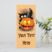 ネコおもしろいハロウィーンキャラクターカボチャをかむ メニュー (スタンド正面)