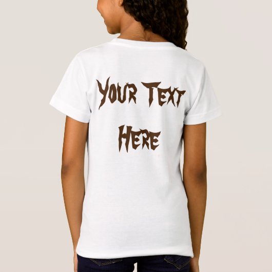 ネコおもしろいハロウィーンキャラクターカボチャをかむ Tシャツ (裏面)