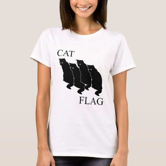ネコおもしろい国旗 Tシャツ (正面)
