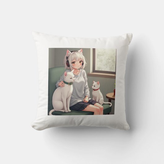 ネコおもしろい クッション (正面)