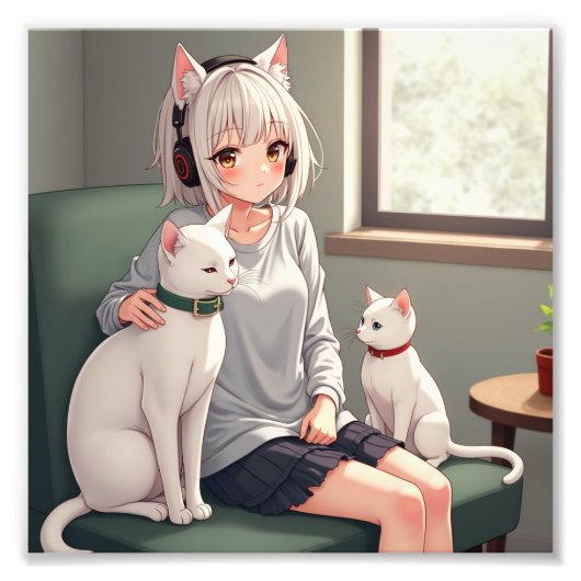 ネコおもしろい フォトプリント            (正面)