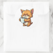 ネコおもしろい ラウンドシール (バッグ)