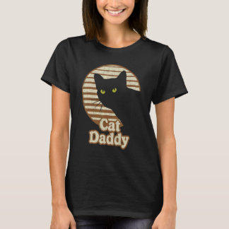 ネコおやじ レトロな80年代 ビンテージ風 ねこ好きパパ Tシャツ