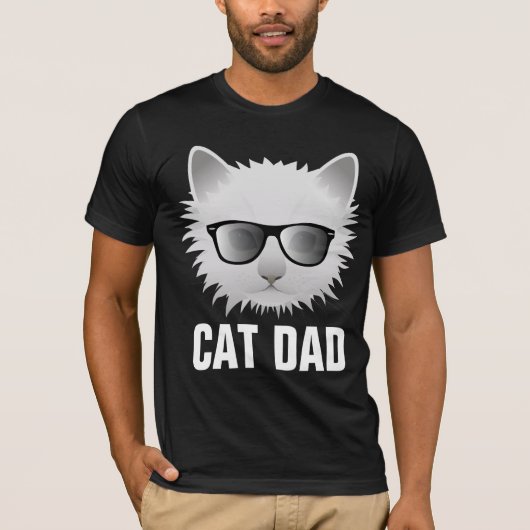 ネコおやじ、面白いネコTシャツ Tシャツ (正面)