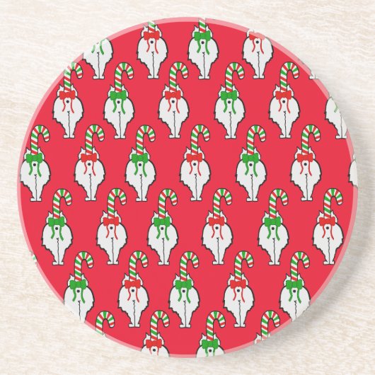 ネコお尻クリスマス コースター (正面)