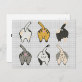 ネコお尻クロステッチ シーズンポストカード (正面/裏面)