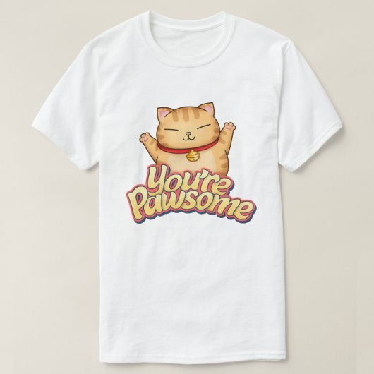 ネコお洒落あなたはのパワソーム Tシャツ (デザイン正面)