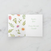 ネコからのイースターの挨拶 カード (内部)