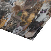 ネコがガロール、大きなガラス カッティングボード (角)