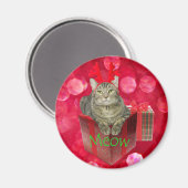 ネコがサンタを待つ マグネット (正面/裏面)