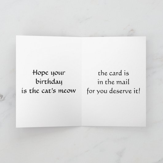 ネコがツイッターでツイートしない誕生日 カード (内部)