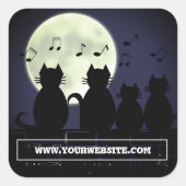 ネコが月明かりの中で動く。 スクエアシール (正面)