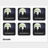 ネコが月明かりの中で動く。 スクエアシール (シート)