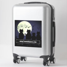 ネコが月明かりの中で動く。ステッカー