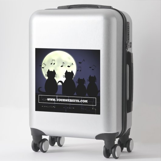 ネコが月明かりの中で動く。ステッカー シール (スーツケース)