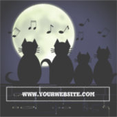 ネコが月明かりの中で動く。ステッカー シール (正面)